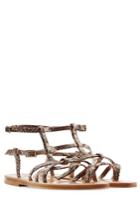 K.jacques K.jacques Larissa Textured Leather Sandals - Animal Prints