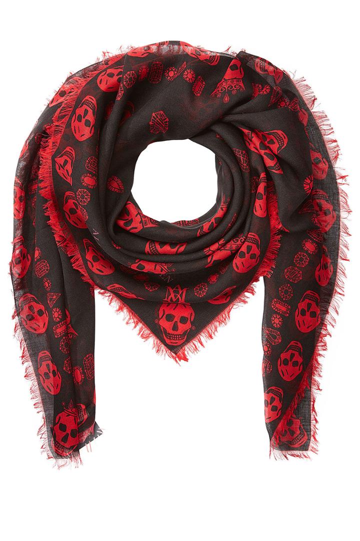 Alexander Mcqueen Alexander Mcqueen Skull Printed Silk Blend Scarf - None