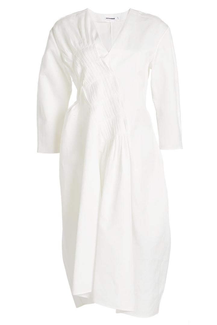 Jil Sander Jil Sander Cotton Dress With Pleats