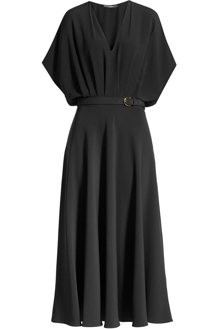 Salvatore Ferragamo Crepe Dress With Silk