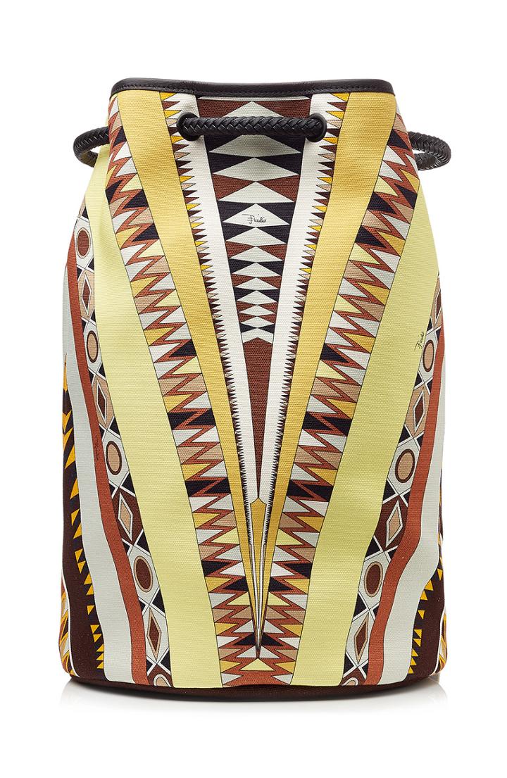 Emilio Pucci Printed Cotton Bucket Bag