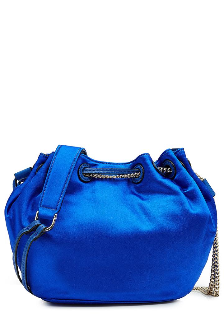 Diane Von Furstenberg Diane Von Furstenberg Satin Bucket Bag - Blue