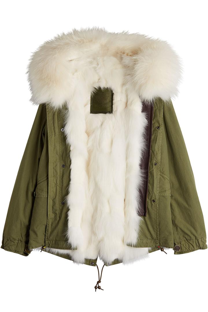 Mr & Mrs Italy Mr & Mrs Italy Cotton Parka Jacket With Raccoon And Fox Fur