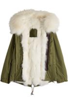 Mr & Mrs Italy Mr & Mrs Italy Cotton Parka Jacket With Raccoon And Fox Fur