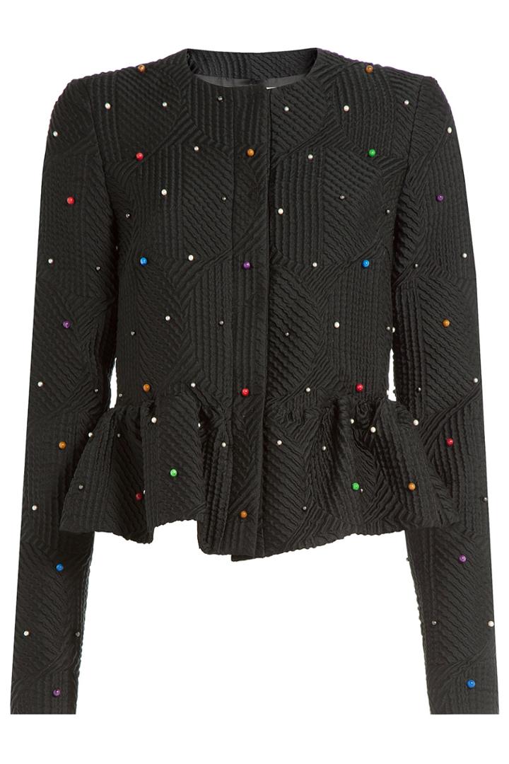 Marco De Vincenzo Marco De Vincenzo Embellished Jacquard Jacket - Black