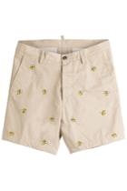 Dsquared2 Dsquared2 Printed Cotton Shorts - Beige