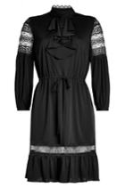 Anna Sui Anna Sui Crepe Dress With Lace Panels