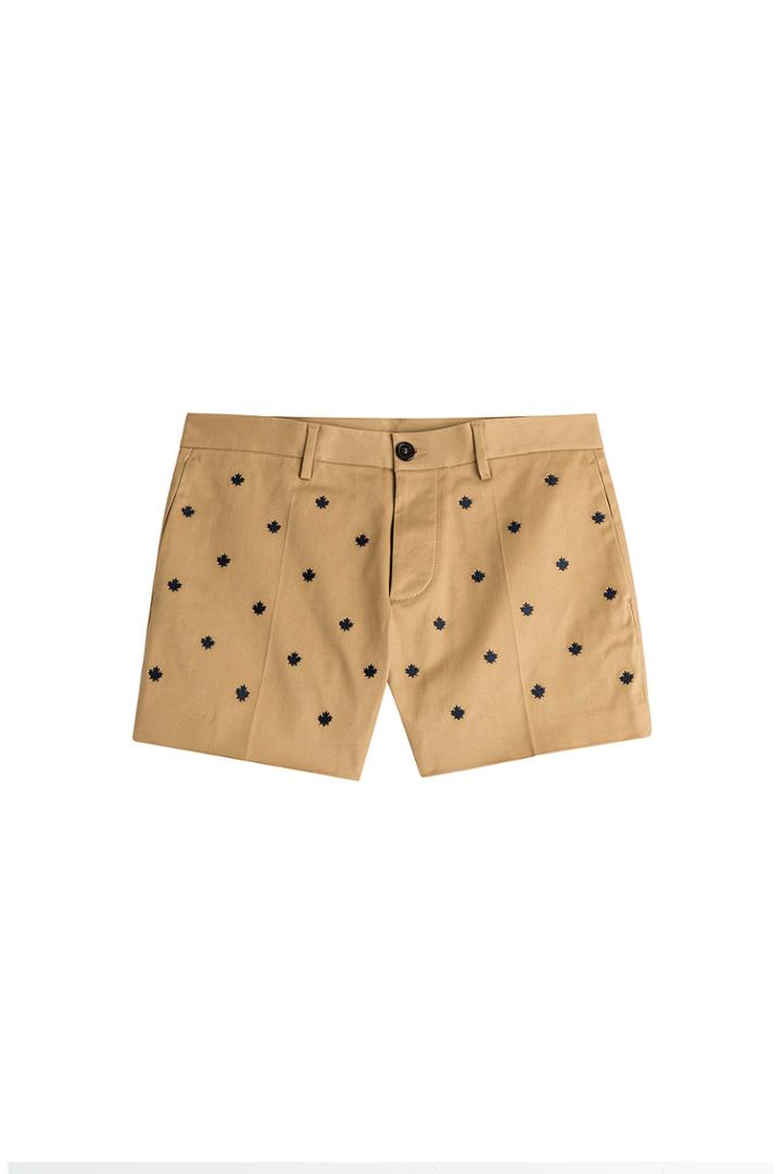 Dsquared2 Dsquared2 Embroidered Cotton Shorts - Beige