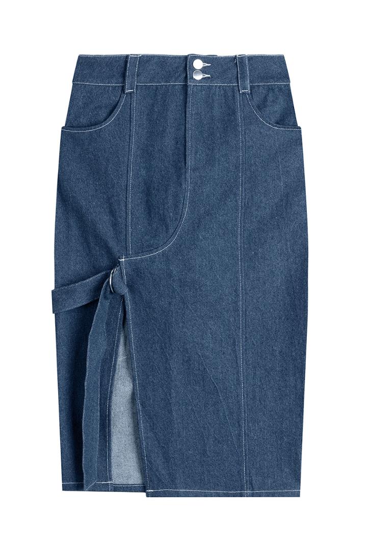 Sandy Liang Sandy Liang Denim Skirt With Cut-out Front - Blue