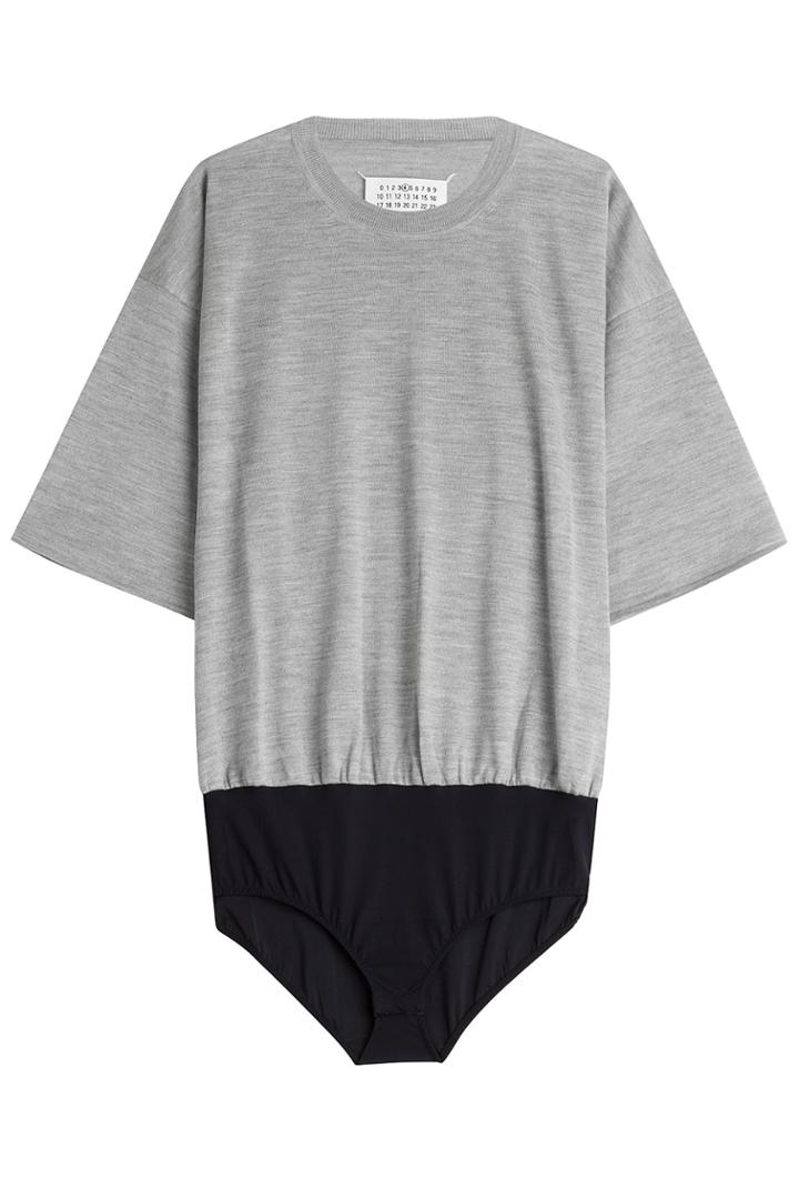 Maison Margiela Maison Margiela Wool-silk T-shirt With Body - Grey