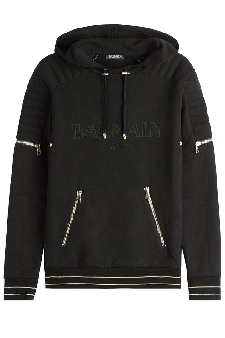Balmain Balmain Cotton Hoody - Black