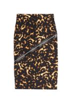 Mcq Alexander Mcqueen Mcq Alexander Mcqueen Stretch Cotton Pencil Skirt With Zip Detail - Animal Prints