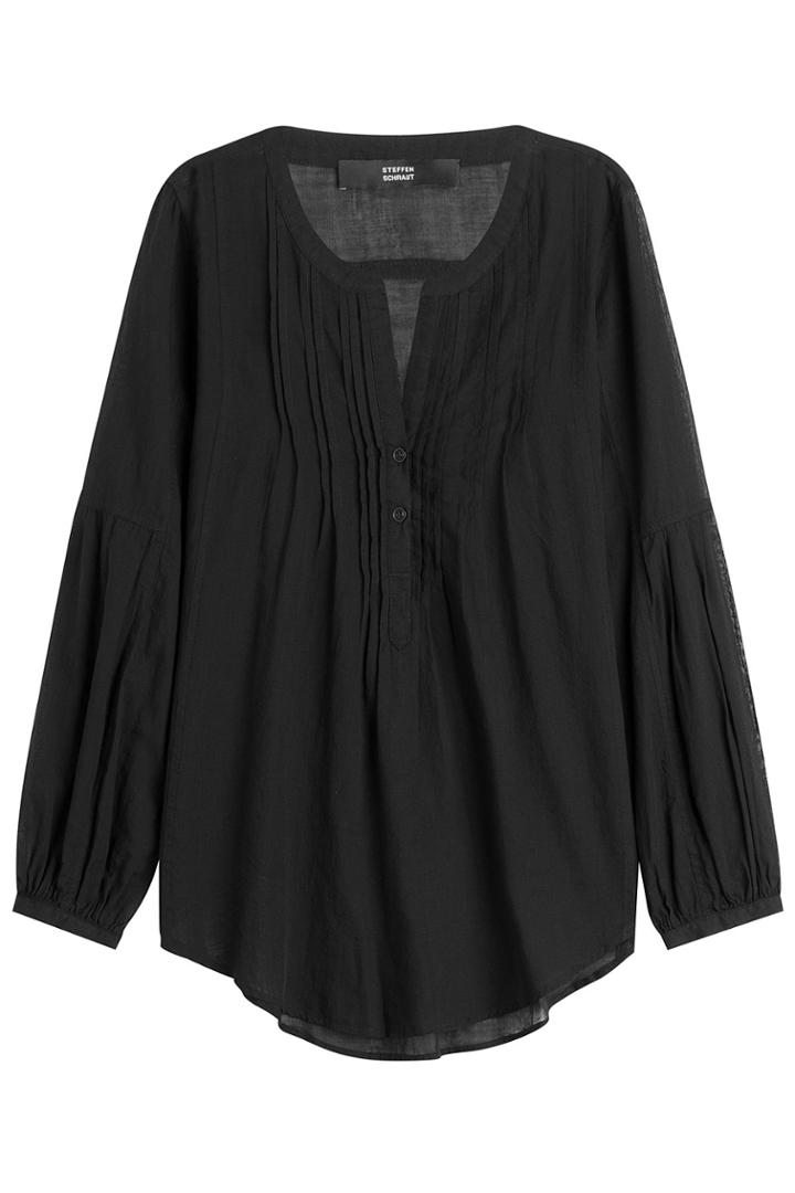 Steffen Schraut Steffen Schraut Cotton Peasant Top - Black