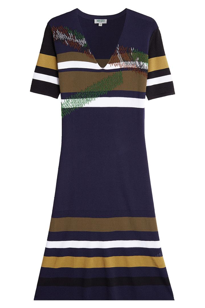 Kenzo Kenzo Embroidered Dress With Perforated Hem