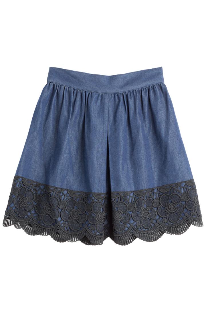 Anna Sui Anna Sui Skaterrock Aus Chambray - Blue