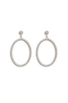Carolina Bucci Carolina Bucci 18k White Gold Gitane Sparkly Oval Earrings - Silver