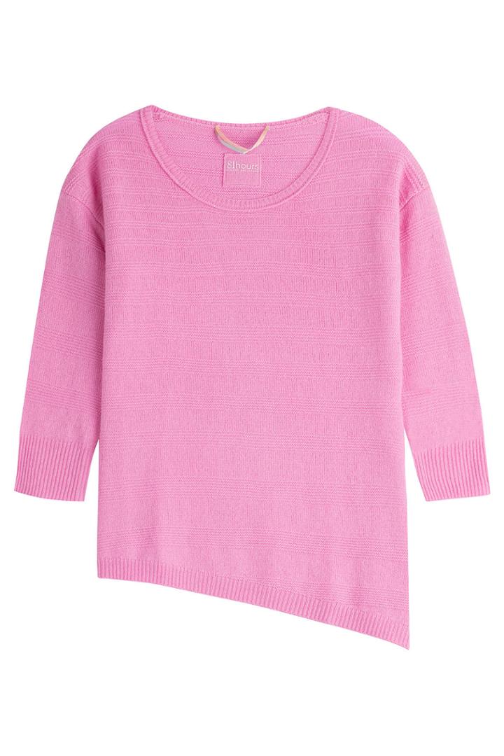 81 Hours 81 Hours Cashmere Pullover With Asymmetric Hem - Magenta