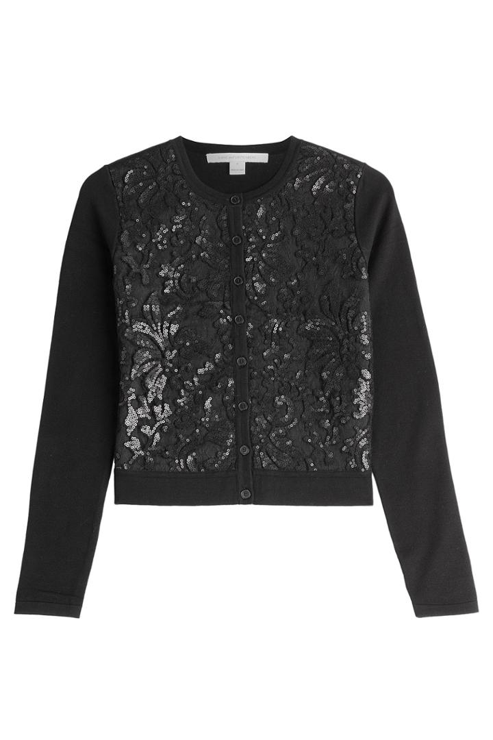 Diane Von Furstenberg Diane Von Furstenberg Silk-blend Cardigan With Sequins - Black