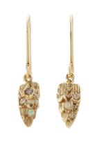 Carolina Bucci Carolina Bucci Owls Wing 18k Gold Earrings With Opal - Yellow
