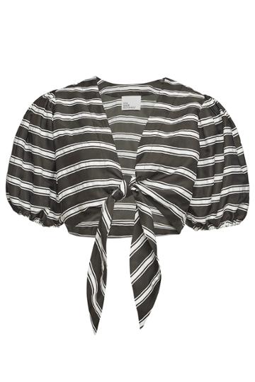 Lisa Marie Fernandez Lisa Marie Fernandez Pouf Striped Tie Blouse