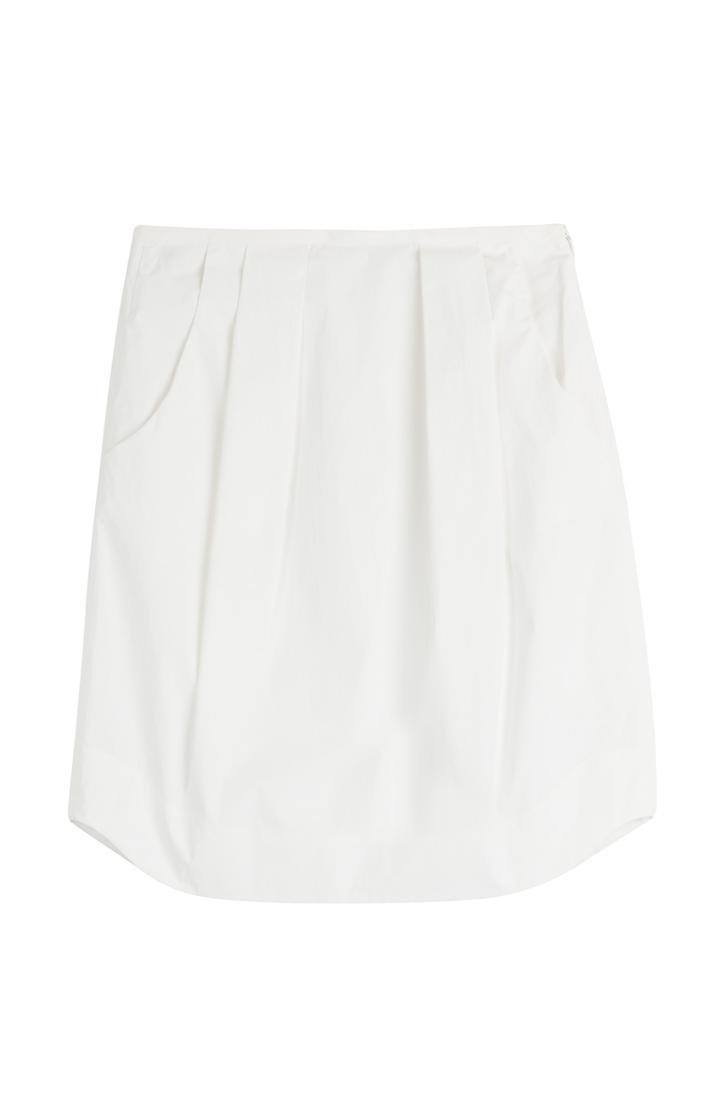 Jil Sander Navy Crumpled Poplin Skirt