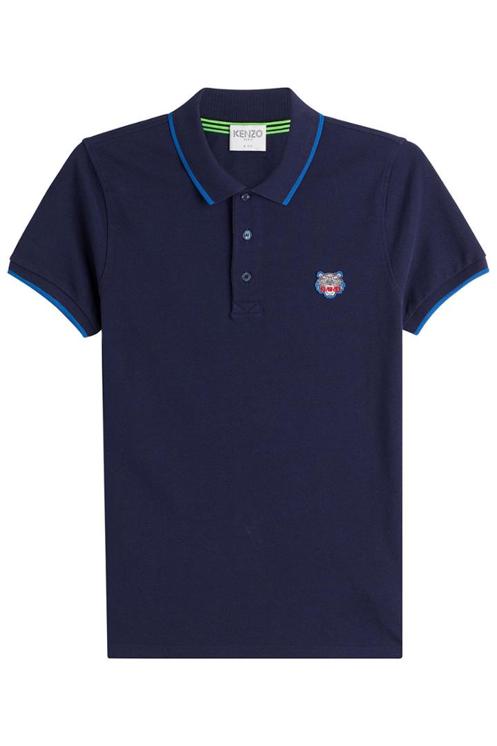 Kenzo Kenzo Cotton Polo Shirt With Contrast Trim - Blue