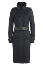 The Kooples The Kooples Wool Coat With Leather