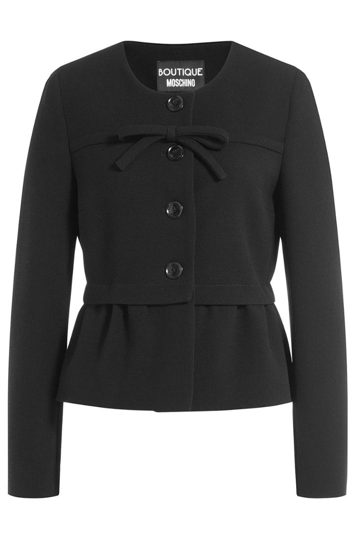 Boutique Moschino Boutique Moschino Wool Jacket With Peplum - Black