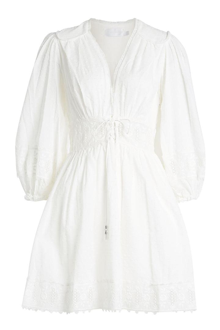 Zimmermann Zimmermann Iris Embroidered Corset Waist Cotton Dress