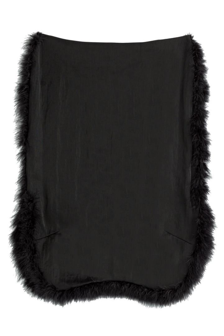 Simone Rocha Simone Rocha Mesh Skirt With Marabou Feathers - Black