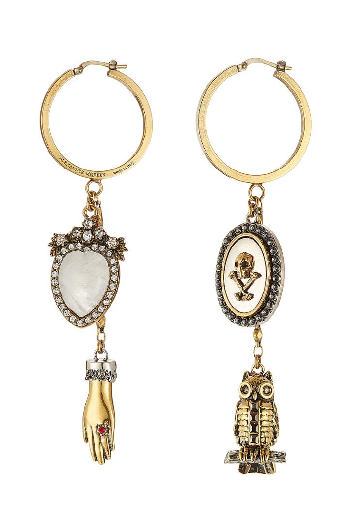 Alexander Mcqueen Alexander Mcqueen Embellished Earrings - Gold