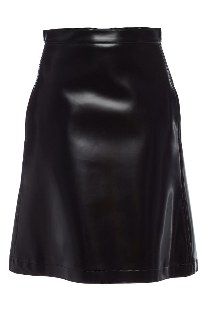 Jil Sander Navy Jil Sander Navy Faux Leather Skirt