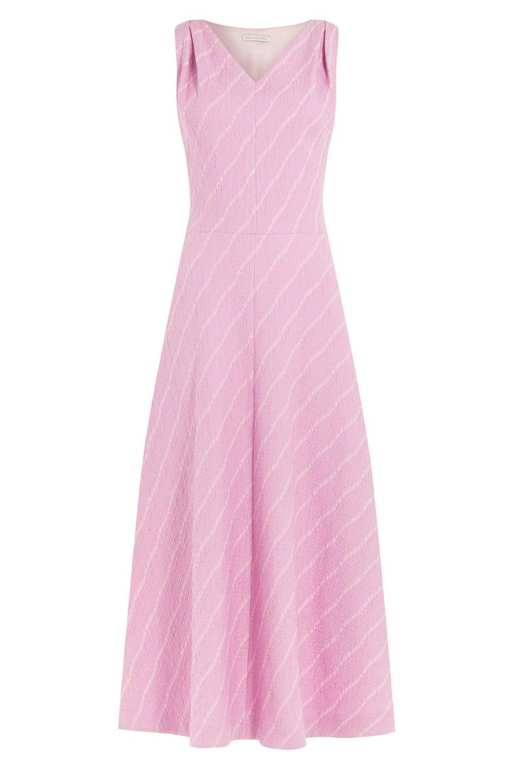 Emilia Wickstead Emilia Wickstead Puckered Stripe Sheath Dress - Rose