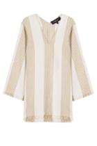 Derek Lam Derek Lam Embroidered Cotton Blend Tunic Dress - Beige
