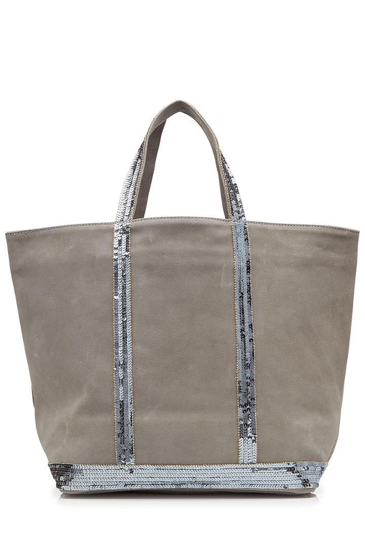 Vanessa Bruno Vanessa Bruno Suede Tote With Sequin Embellishment - Grey