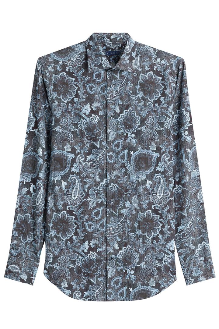 Etro Etro Printed Cotton Shirt - Blue