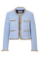 Moschino Moschino Quilted Cotton Jacket With Chain Trim - Blue