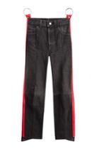 Vetements Vetements Straight Leg Jeans With Leather - Black