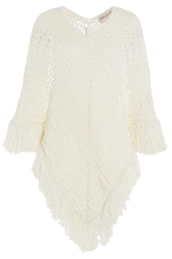 Emilio Pucci Emilio Pucci Crochet Knit Cape - White