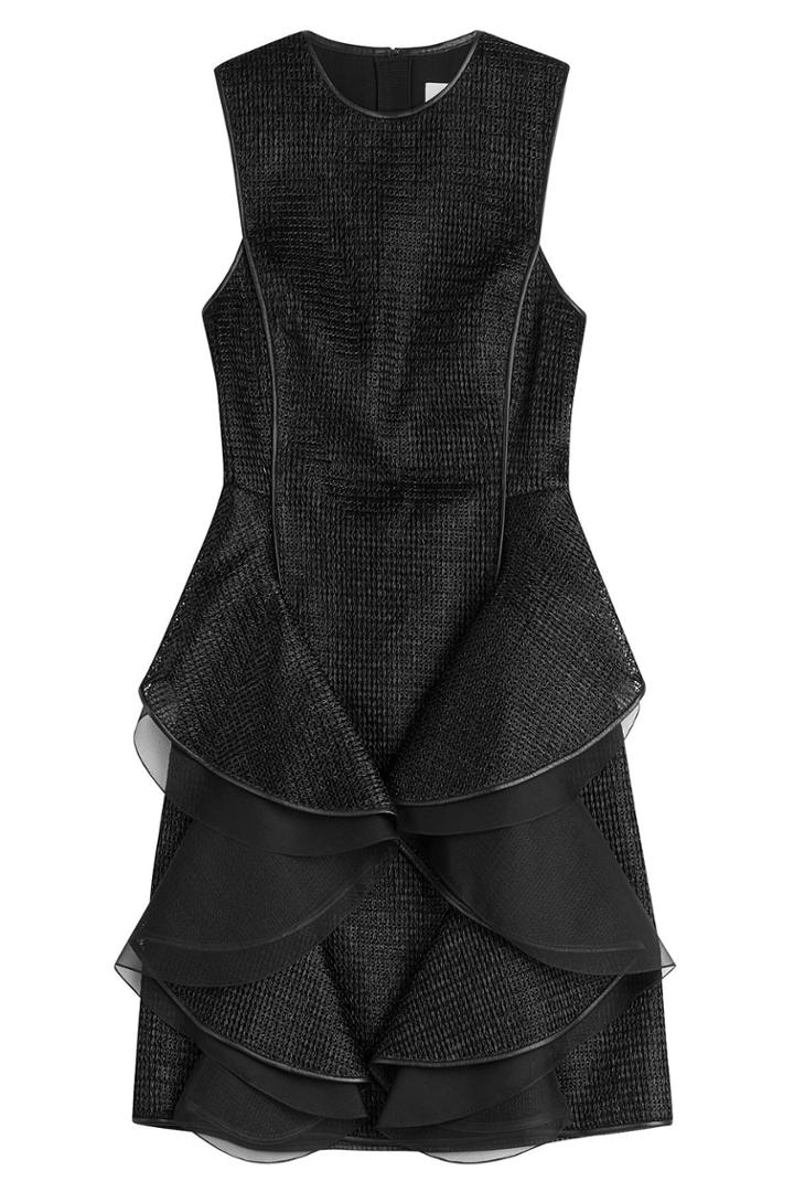 Jason Wu Jason Wu Woven Raffia Sheath Dress With Leather Trim