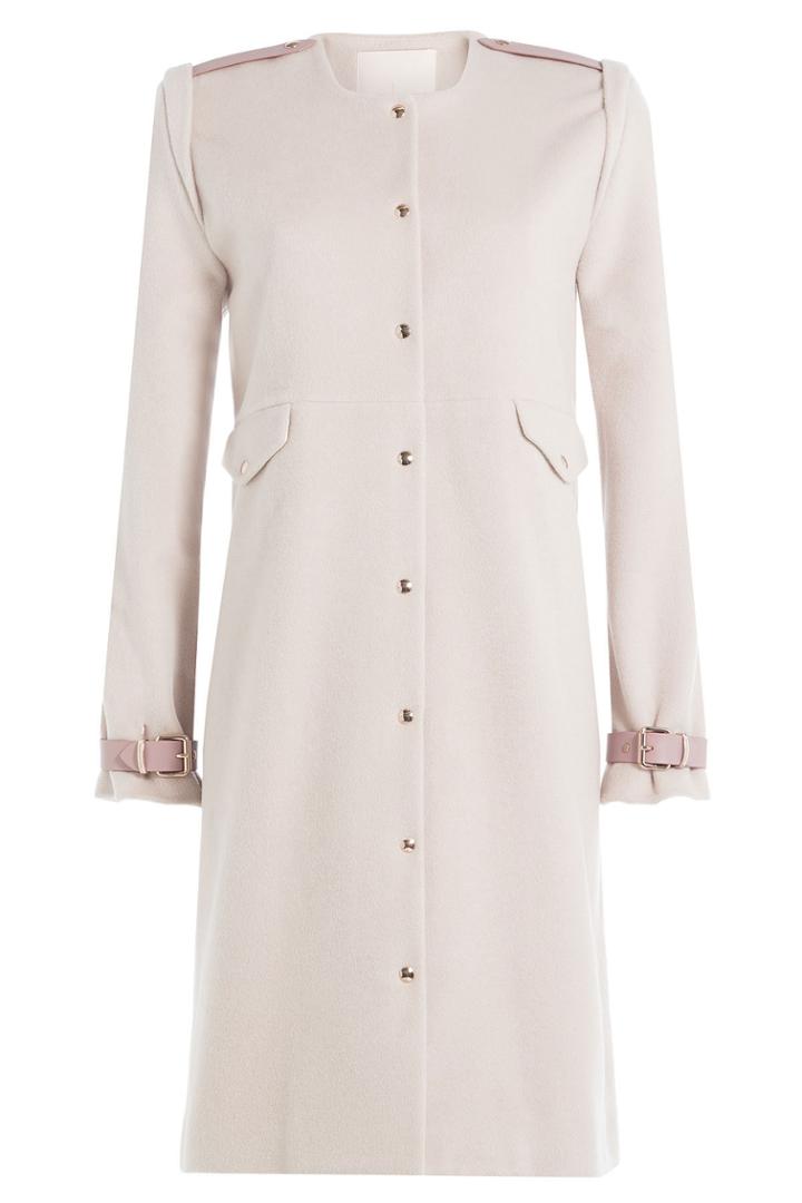 Marina Hoermanseder Marina Hoermanseder Wool-angora Blend Coat With Leather Deatils