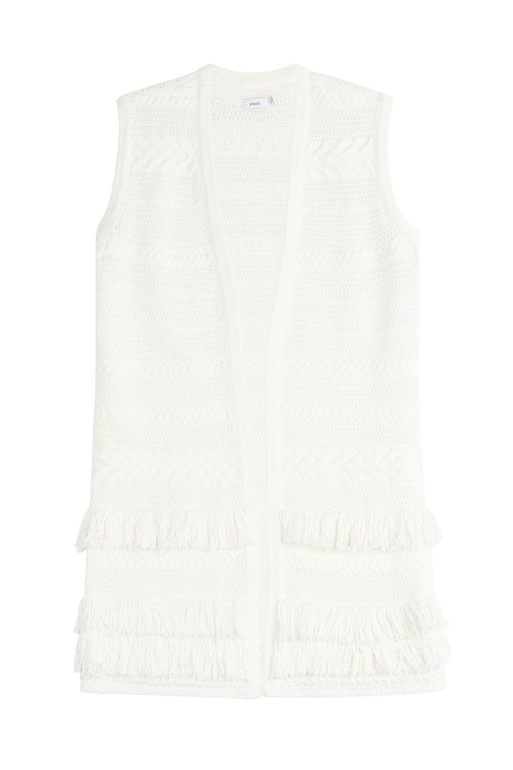 Vince Vince Fringed Cotton Vest - White