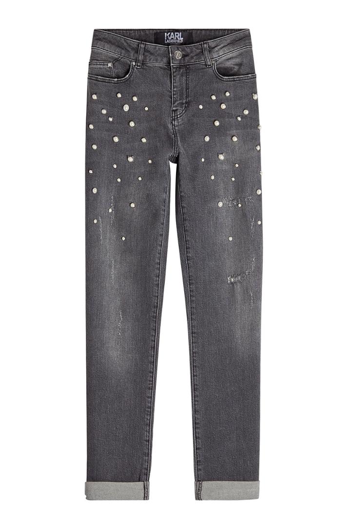 Karl Lagerfeld Karl Lagerfeld Choupette Pearl Cropped Jeans