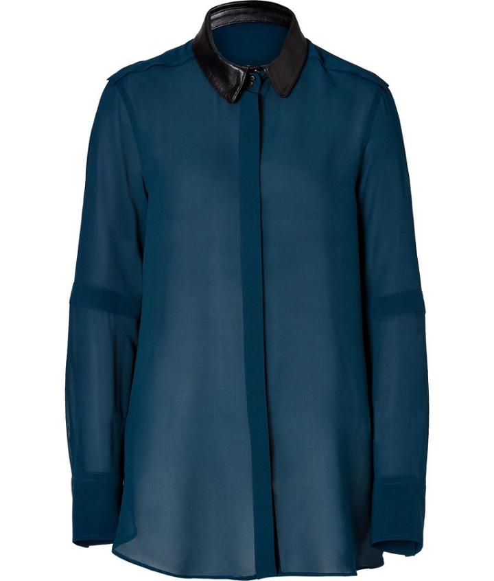 Belstaff Silk Deyton Shirt In Blue