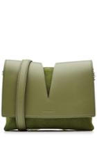 Jil Sander Jil Sander Leather Shoulder Bag With Suede - Green