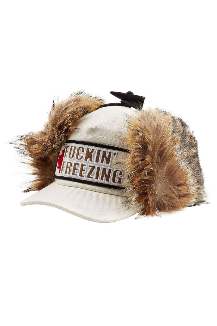 Dsquared2 Dsquared2 Baseball Cap With Coyote Fur - White