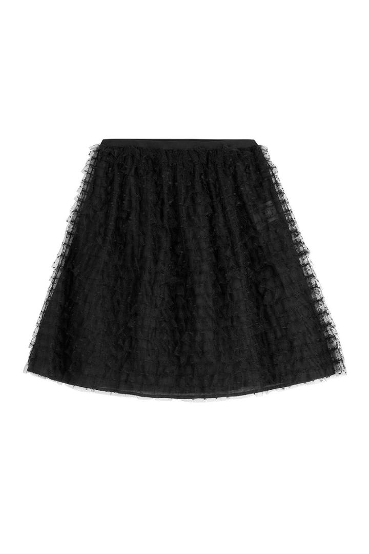 R.e.d. Valentino R.e.d. Valentino Full Skirt With Dotted Tulle Overlay