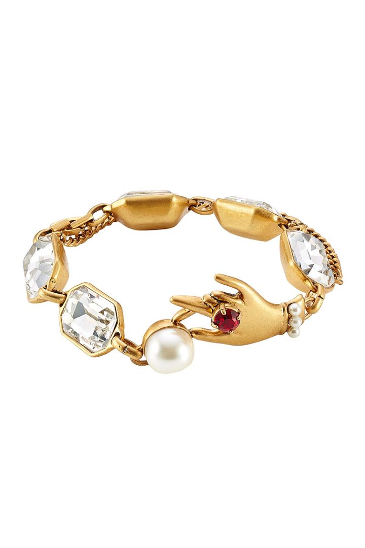 Marc Jacobs Marc Jacobs Hand Crystal Bracelet - Gold