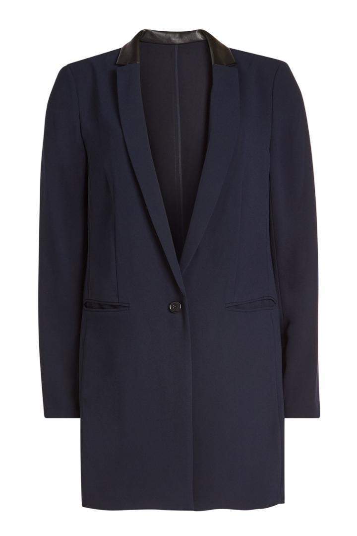 Steffen Schraut Steffen Schraut Long Blazer With Leather Trims