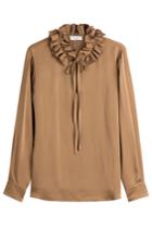 Sonia Rykiel Sonia Rykiel Crepe Blouse With Ruffles - Brown